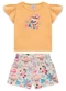 Marlan - Conjunto Bebê Blusa e Shorts Cute Jungle Bege - variação: Laranja
