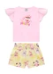 Marlan - Conjunto Bebê Blusa e Shorts Cute Jungle Bege - variação: Rosa