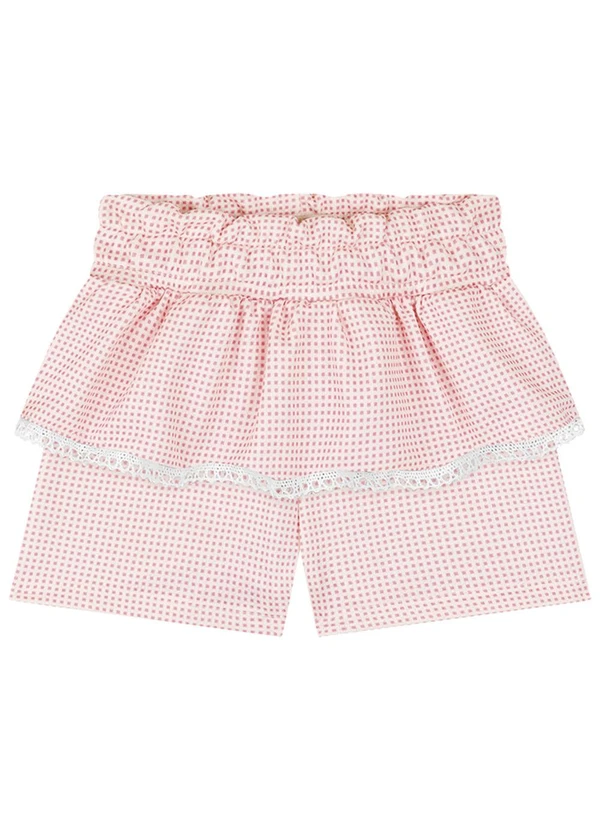 Milli e Nina - Conjunto Bebê Blusa e Shorts em Cotton Bee Bege 2