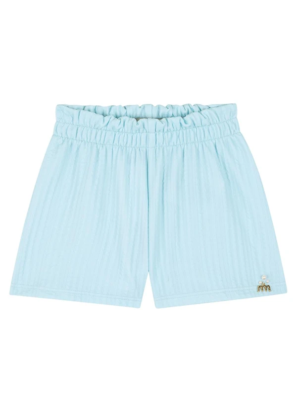 Milli e Nina - Conjunto Bebê Blusa e Shorts em Jacquard Azul 2