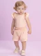 Milli e Nina - Conjunto Bebê Blusa e Shorts em Jacquard Azul - variação: Rosa