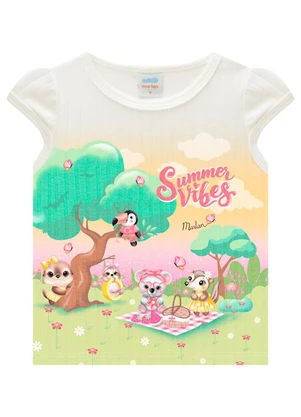 Marlan - Conjunto Bebê Blusa e Shorts Malha Newtech Rosa - MARLAN
