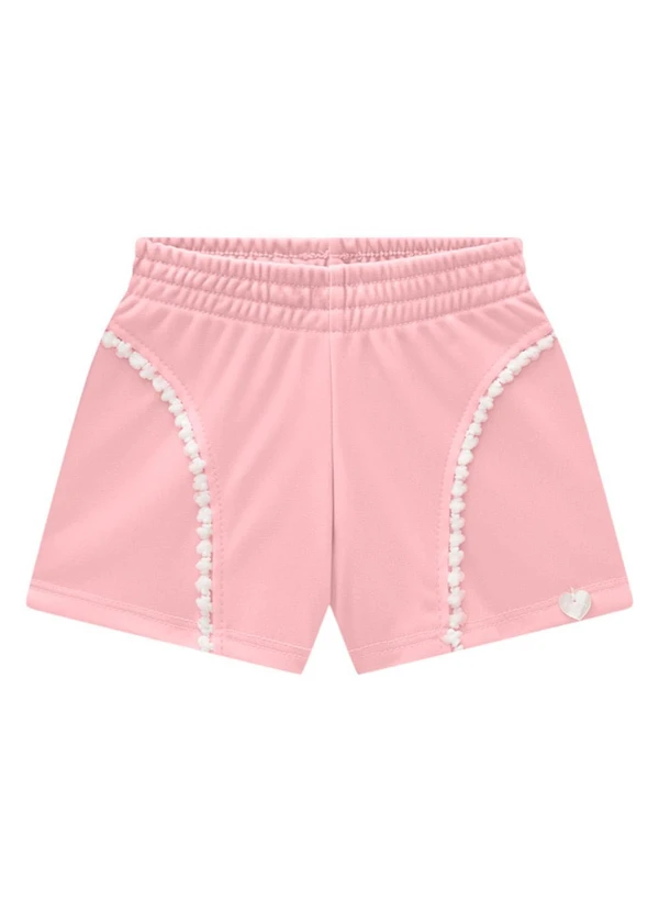 Marlan - Conjunto Bebê Blusa e Shorts Malha Newtech Rosa 3
