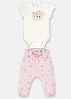 Up Baby - Conjunto Bebê Body e Calça Clochard Branco - UP BABY