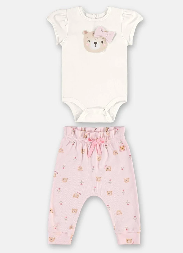Up Baby - Conjunto Bebê Body e Calça Clochard Branco 2