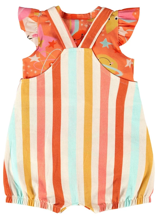 Três e Já - Conjunto Bebê Body e Jardineira Laranja 3