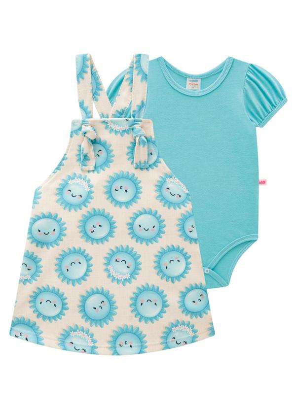 Marlan - Conjunto Bebê Body e Salopete Meu Solzinho Bege