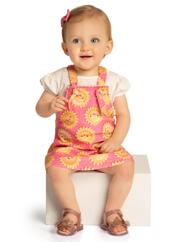 Marlan - Conjunto Bebê Body e Salopete Meu Solzinho Rosa