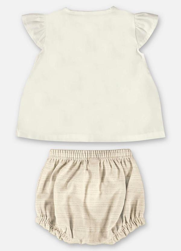 Up Baby - Conjunto Bebê com Bata e Calcinha Bege 3