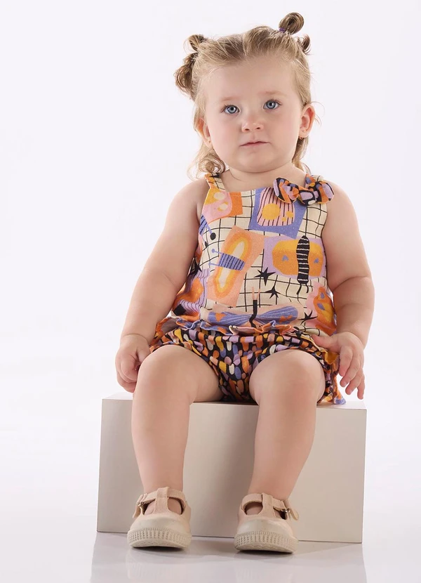 Três e Já - Conjunto Bebê com Bata e Calcinha Branco 1