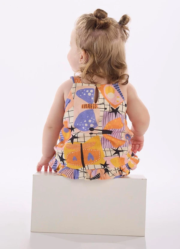 Três e Já - Conjunto Bebê com Bata e Calcinha Branco 2