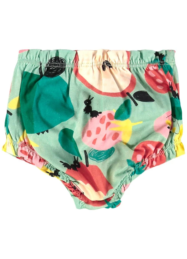 Três e Já - Conjunto Bebê com Bata e Calcinha Verde 7