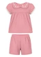 Alakazoo - Conjunto Bebê com Blusa Bordada e Shorts Rosa - variação: Rosa