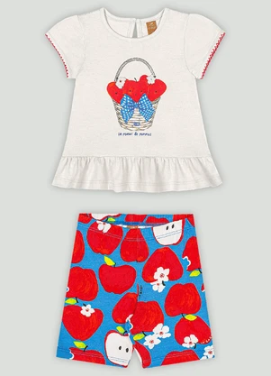 Conjunto Bebê com Blusa e Ciclista Up Baby Branco - UP BABY