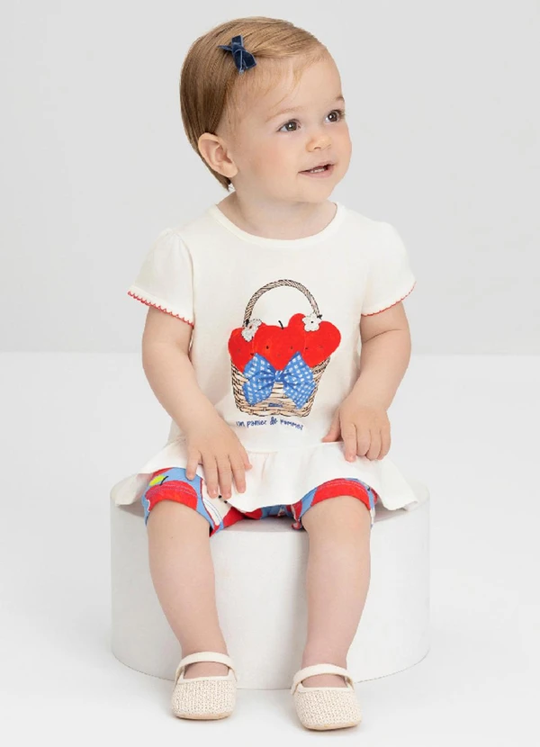 Up Baby - Conjunto Bebê com Blusa e Ciclista Up Baby Branco