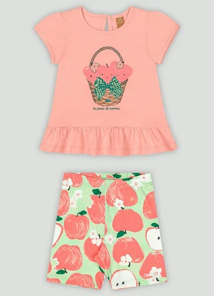 Conjunto Bebê com Blusa e Ciclista Up Baby Rosa - UP BABY