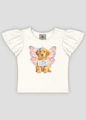 Conjunto Bebê com Blusa e Short Quimby Branco - QUIMBY