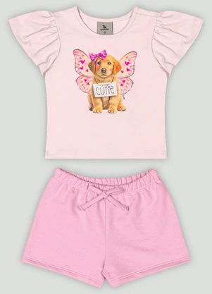Conjunto Bebê com Blusa e Short Quimby Rosa - QUIMBY