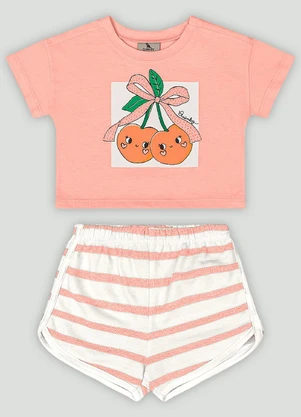 Conjunto Bebê com Blusa e Short Quimby Rosa - QUIMBY