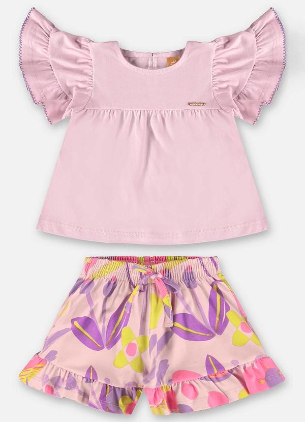 Up Baby - Conjunto Bebê com Blusa e Short Roxo
