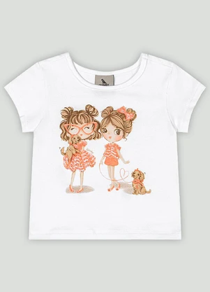 Conjunto Bebê com Blusa e Short-Saia Quimby Branco - QUIMBY