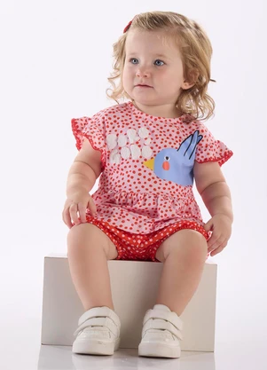 Três e Já - Conjunto Bebê com Blusa e Short Rosa - TRÊS E JÁ