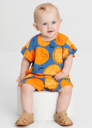 Conjunto Bebê com Blusa e Short Up Baby Azul - UP BABY
