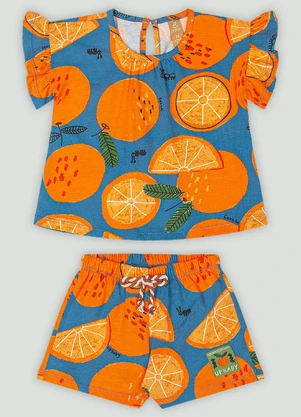 Conjunto Bebê com Blusa e Short Up Baby Azul - UP BABY