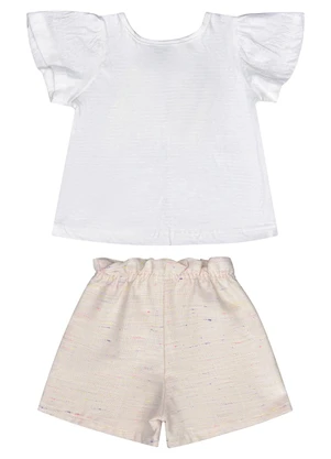 Guloseima - Conjunto Bebê com Blusa e Shorts Bege - GULOSEIMA