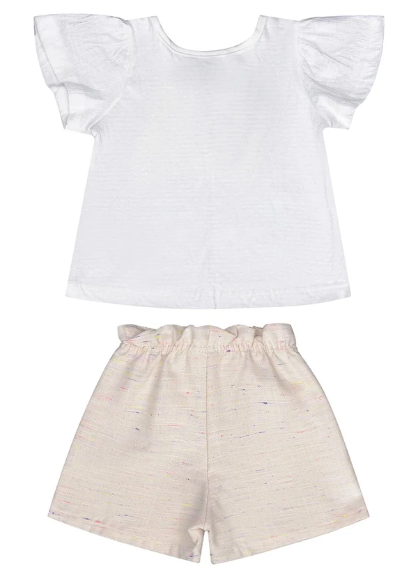 Guloseima - Conjunto Bebê com Blusa e Shorts Bege 2