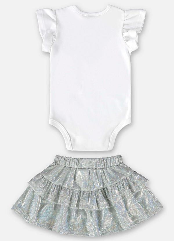 Up Baby - Conjunto Bebê com Body e Saia Branco 2