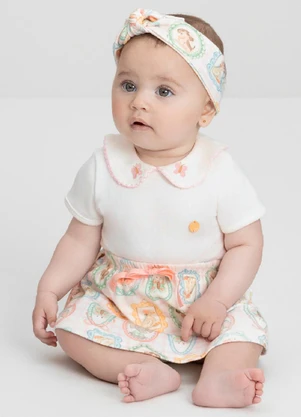 Up Baby - Conjunto Bebê com Body e SaiaBranco - UP BABY