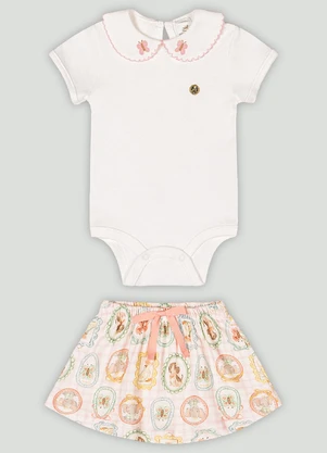 Up Baby - Conjunto Bebê com Body e SaiaBranco - UP BABY