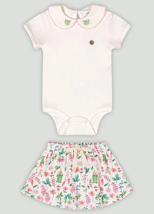 Up Baby - Conjunto Bebê com Body e SaiaBranco - UP BABY