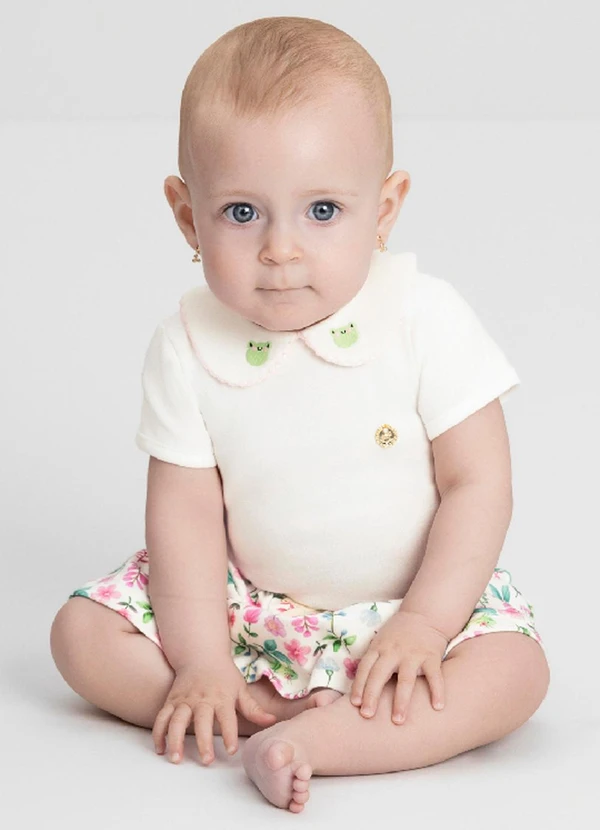 Up Baby - Conjunto Bebê com Body e SaiaBranco