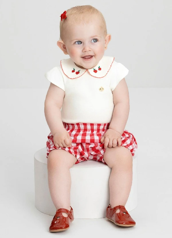 Up Baby - Conjunto Bebê com Body e Short Up Baby Branco