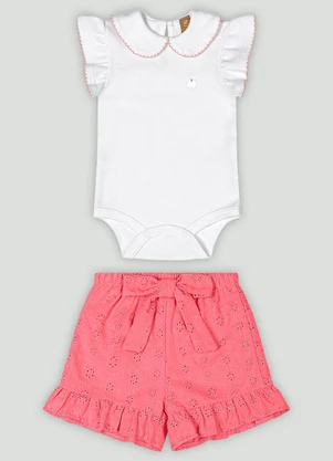 Conjunto Bebê com Body e Short Up Baby Branco - UP BABY