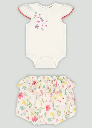Conjunto Bebê com Body e Short Up Baby Branco - UP BABY