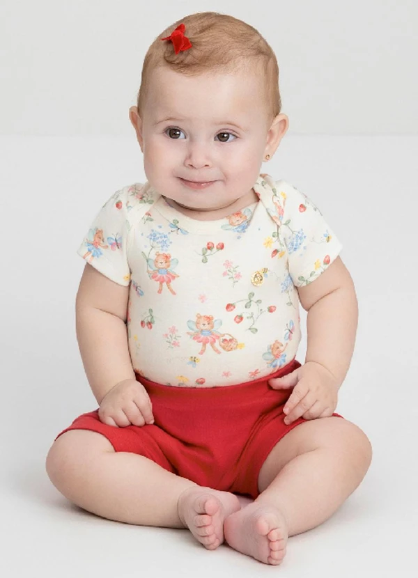 Up Baby - Conjunto Bebê com Body e Short Branco