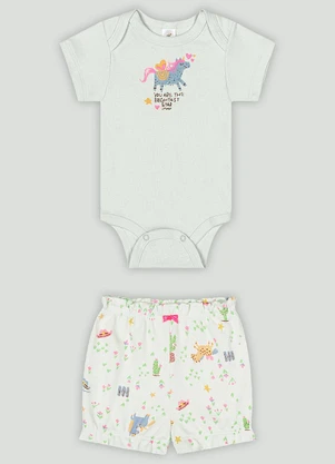 Conjunto Bebê com Body e Short Up Baby Verde - UP BABY