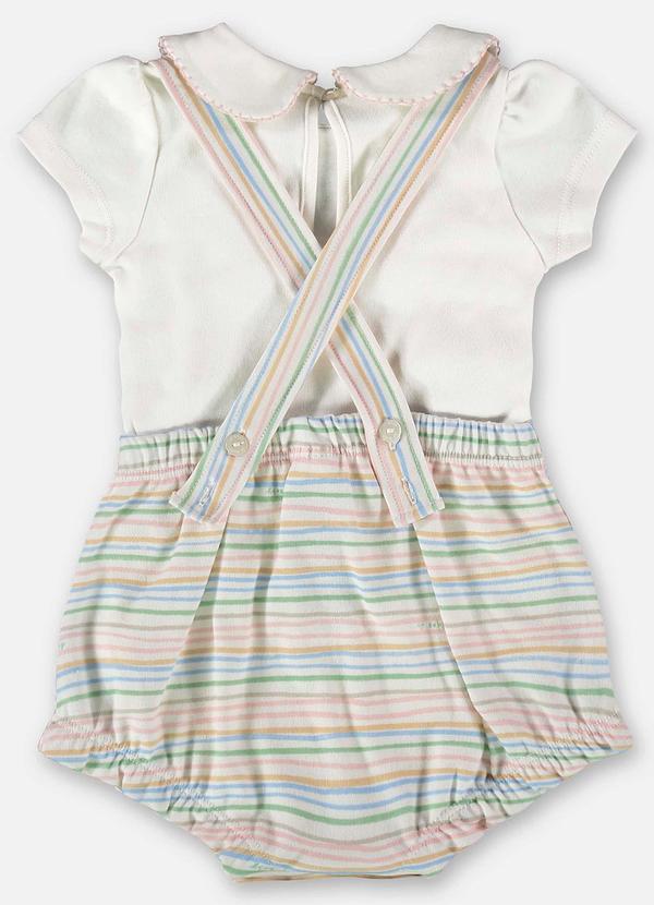 Up Baby - Conjunto Bebê com Jardineira e Body Bege 2