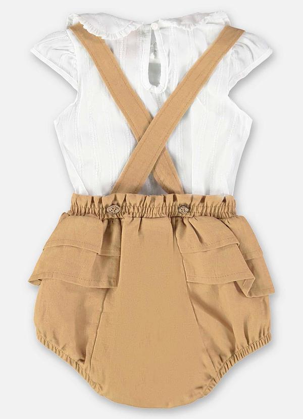 Up Baby - Conjunto Bebê com Jardineira e Body Branco 2