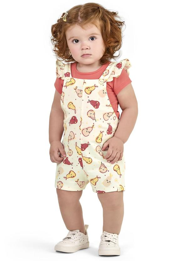 Elian - Conjunto Bebê com Jardineira Frutinhas Rosa 2