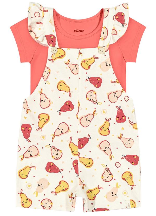 Elian - Conjunto Bebê com Jardineira Frutinhas Rosa 3