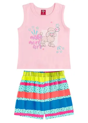 Bee Loop - Conjunto Bebê com Regata e Short Rosa - BEE LOOP