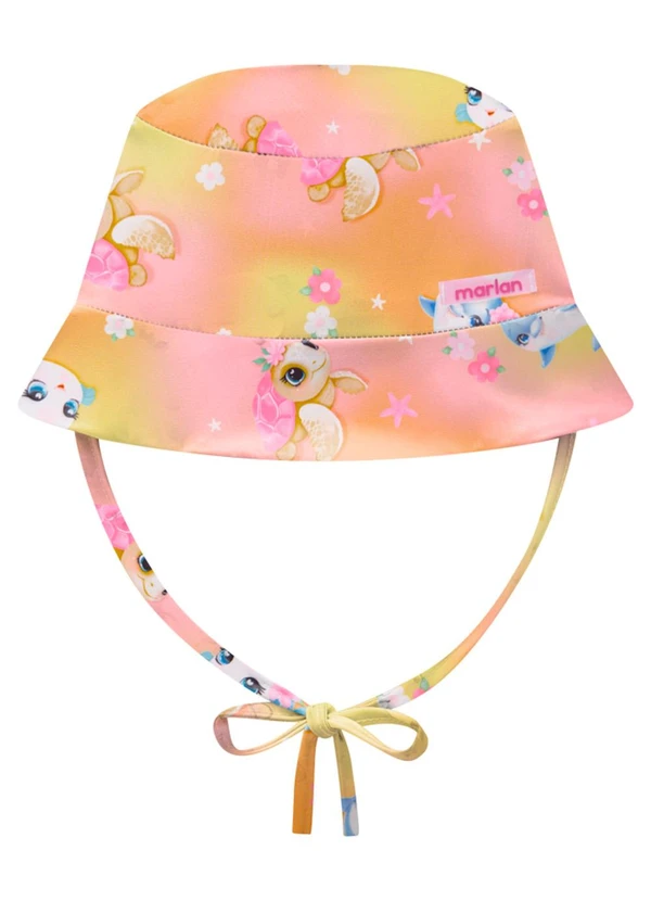 Marlan - Conjunto Bebê Maiô e Chapéu Uv Cute Ocean Rosa 2