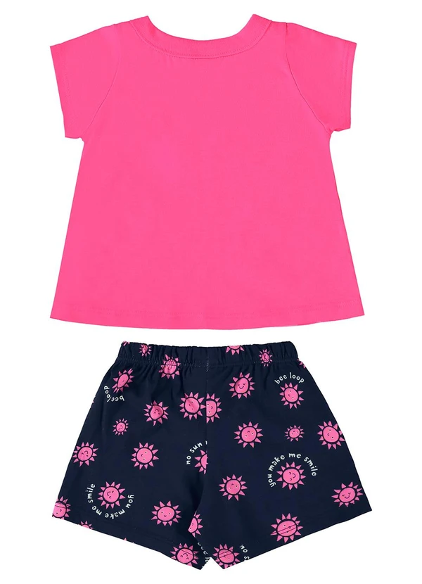 Bee Loop - Conjunto Bebê Menina Blusa e Short Rosa 2