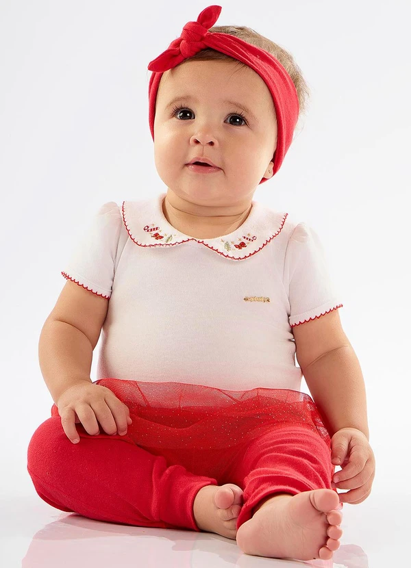 Up Baby Conjunto Bebê Menina Body e Calça Branco