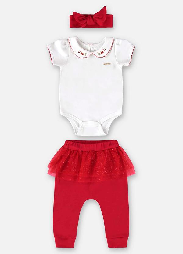 Up Baby - Conjunto Bebê Menina Body e Calça Branco 2