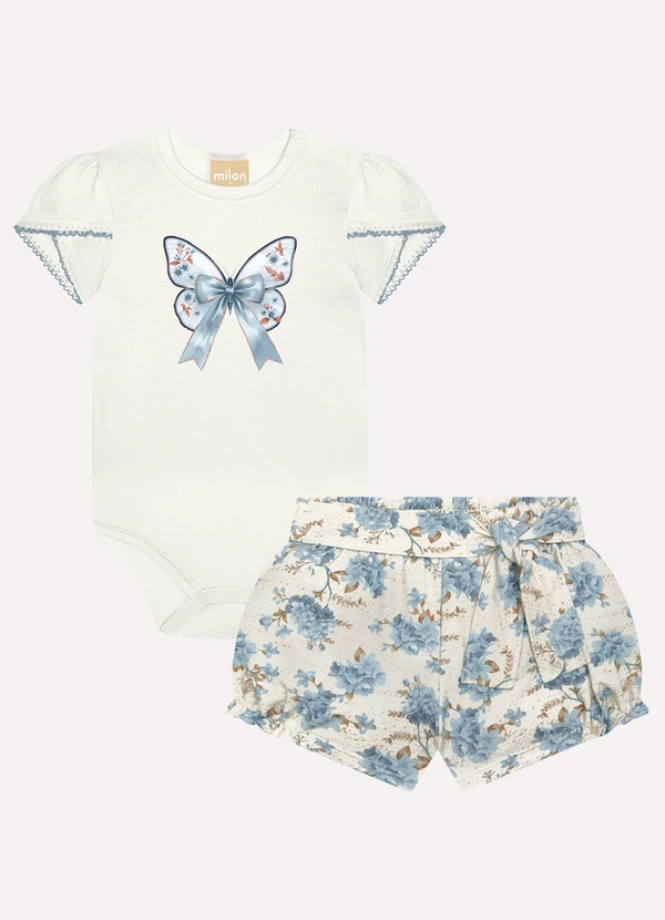 Milon - Conjunto Bebê Menina Borboleta Off White 2